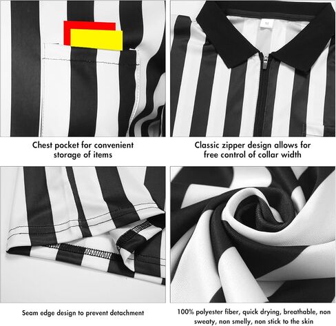 5 Pcs Men's Referee Costume Kit Official Referee Shirt Womens Ref Hat Whistle Yellow Red Penaltys Flag for Football Halloween in Saudi Arabia