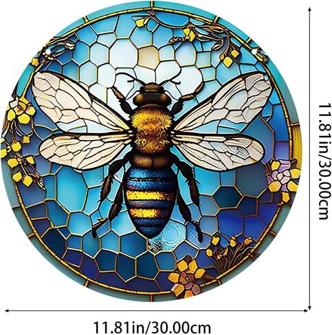 11.8 Inches Large Honey Bee Acrylic Window Hanging Decor Cute Insects Animals Wall Art Mural for Bedroom Office Garden Wall Decoration Indoor Window Decor Gift for Mom Grandma Teacher, Blue in Saudi Arabia