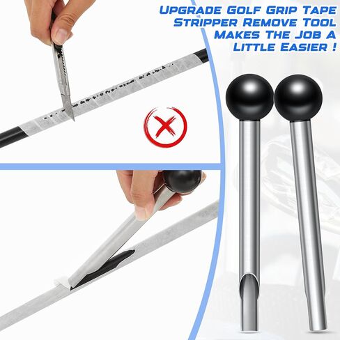 Lasnten 2 Pcs Golf Grip Tape Stripper Remove Tool Golf Grip Removal Tool Golf Grip Tape Remover Golf Grip Scraper for Regripping Graphite and Steel Shafts Golf Club Grip Repair Kits in Saudi Arabia