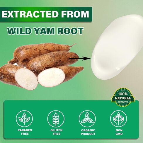 كريم Wild Yam لتوازن الهرمونات، أستراليا، توصي به الدكتورة باربرا أونيل وعلماء الصحة العالمية - دعم انقطاع الطمث والدورة الشهرية مثل الوميض الساخن، والتعرق الليلي، والمزاج غير المستقر in Kuwait