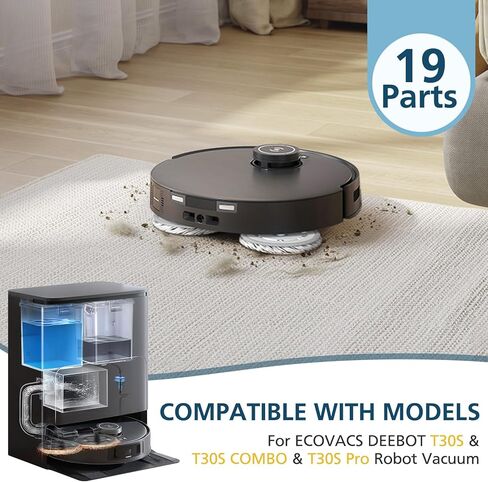 19 Replacement Parts for ECOVACS DEEBOT T30S/T30S COMBO/T30S Pro Vacuum and Mop Accessories Kit, for ecovacs deebot t30s accessories in Kuwait