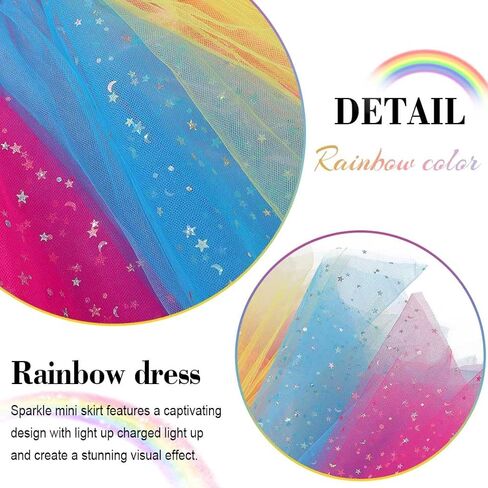 تنورة توتو مضيئة للفتيات، تنانير تول ملونة بإضاءة LED، أزياء المهرجانات للفتيات in Kuwait