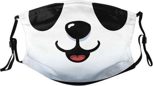Cute Panda Face Mask with 2 Filters Adjustable Breathable Cloth Masks Balaclavas for Men Women Teenages in Saudi Arabia