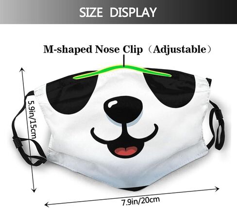 Cute Panda Face Mask with 2 Filters Adjustable Breathable Cloth Masks Balaclavas for Men Women Teenages in Saudi Arabia