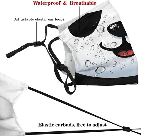 Cute Panda Face Mask with 2 Filters Adjustable Breathable Cloth Masks Balaclavas for Men Women Teenages in Saudi Arabia
