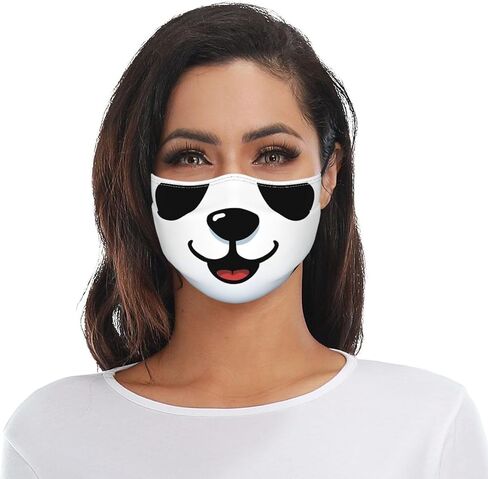 Cute Panda Face Mask with 2 Filters Adjustable Breathable Cloth Masks Balaclavas for Men Women Teenages in Saudi Arabia