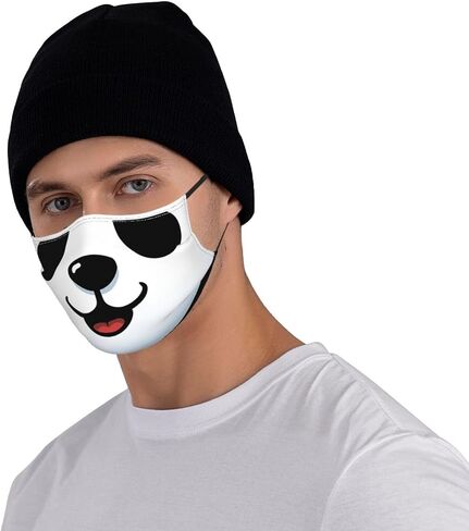 Cute Panda Face Mask with 2 Filters Adjustable Breathable Cloth Masks Balaclavas for Men Women Teenages in Saudi Arabia