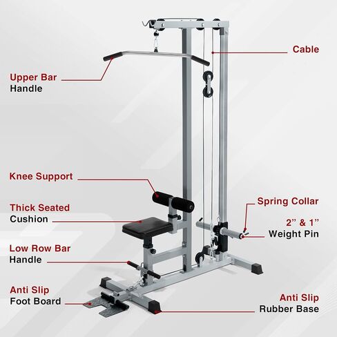 Yes4All LAT Pull Down Machines, LAT Row Cable Machine, LAT Tower with Additional Pulley Cable, High & Low Pulley Stations in Saudi Arabia