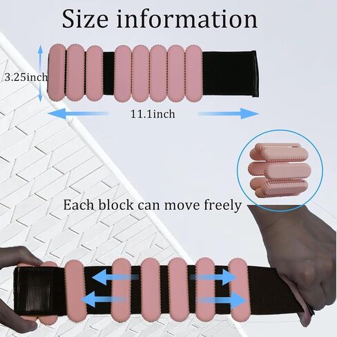 Adjustable Wrist & Ankle Weights for Women and Men, Set of 2 (1lb Each),Silicone Weighted Bangles,weighted bracelet for Yoga, Dance, Pilates, Pool Exercises and Jogging etc in Kuwait