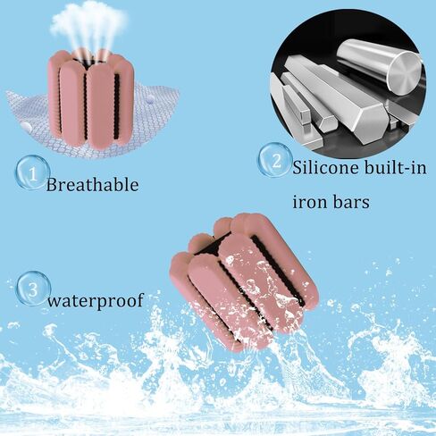 Adjustable Wrist & Ankle Weights for Women and Men, Set of 2 (1lb Each),Silicone Weighted Bangles,weighted bracelet for Yoga, Dance, Pilates, Pool Exercises and Jogging etc in Kuwait