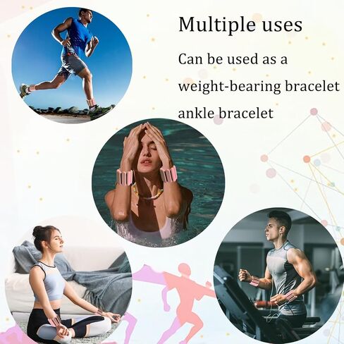 Adjustable Wrist & Ankle Weights for Women and Men, Set of 2 (1lb Each),Silicone Weighted Bangles,weighted bracelet for Yoga, Dance, Pilates, Pool Exercises and Jogging etc in Kuwait