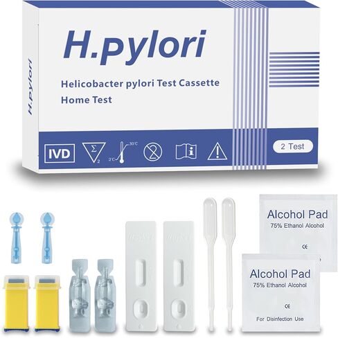 Helicobacter Pylori (H. Pylori) Home Test Kit - Fast and Accurate, Self-Test at Home, Results in 10-15 Minutes, No Lab Visit Required — 2 Tests Included in Saudi Arabia