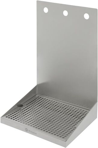 Kegco SEWM-1210-3 12" x 10" x 18" Wall Mount Drip Tray with Drain - 3 Shank Holes in Saudi Arabia