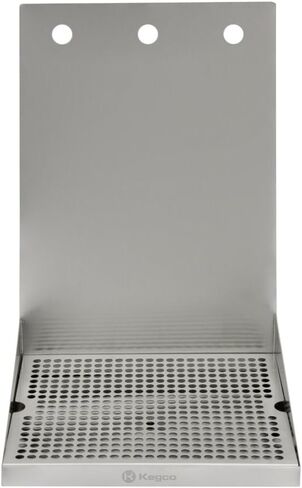 Kegco SEWM-1210-3 12" x 10" x 18" Wall Mount Drip Tray with Drain - 3 Shank Holes in Saudi Arabia