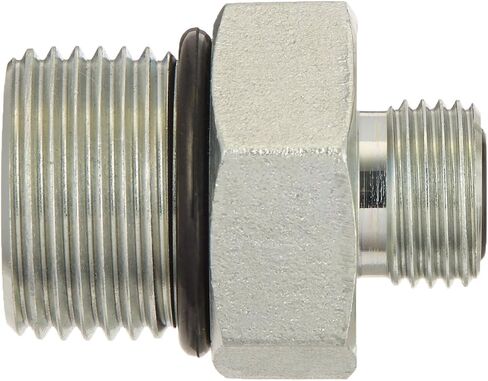 Brennan Industries FS6400-06-12-O Steel Straight O-Ring Face Seal Fitting, 11/16"-16 NPT x 1-1/16"-12 NPT Thread, 3/8" Male Face Seal x 3/8" Male O-Ring Boss in Saudi Arabia