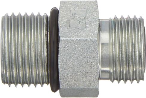 Brennan Industries FS6400-06-08-O Steel Straight O-Ring Face Seal Fitting, 11/16"-16 NPT x 3/4"-16 NPT Thread, 3/8" Male Face Seal x 3/8" Male O-Ring Boss in Saudi Arabia