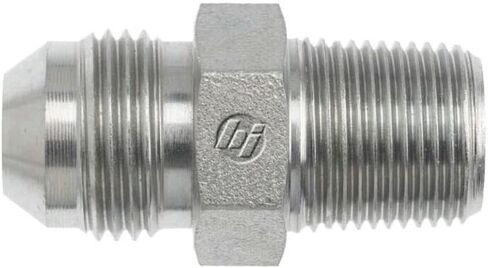 Brennan Industries 7000-04-02 Steel Straight Conversion Adapter Fitting, 7/16"-20 Male JIC x 1/8-28 Male BSPT in Saudi Arabia