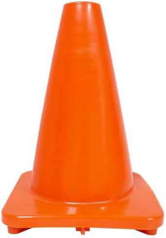 Cordova CTC12 مخروط أمان برتقالي متين مقاس 12 بوصة مع طوق عاكس - بولي كلوريد الفينيل المقاوم للطقس لمناطق المرور والرياضة والبناء in Kuwait