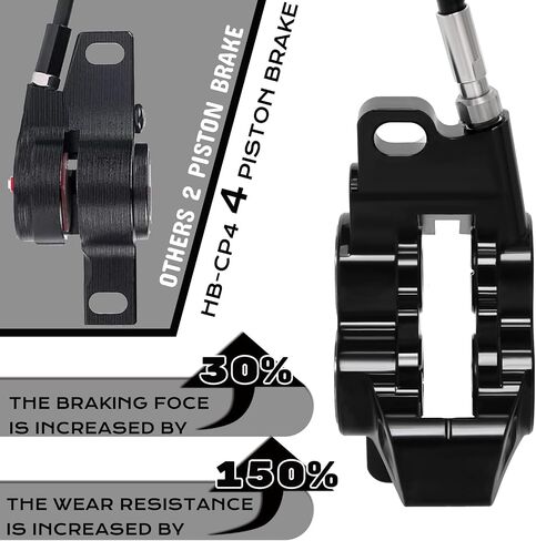 BUCKLOS MTB Hydraulic Disc Brake Set 4 Pistons Front 800mm and Rear 1550mm Hydraulic Brakes with Aluminum Alloy Lever with Caliper Ceramic Brake Pad Fit Mountain Bike,Ebike,Fat Bike HB-CP4 (Pre-Bled) in Saudi Arabia