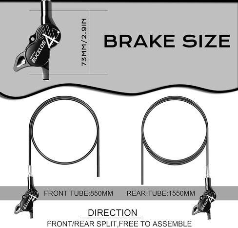 BUCKLOS MTB Hydraulic Disc Brake Set 4 Pistons Front 800mm and Rear 1550mm Hydraulic Brakes with Aluminum Alloy Lever with Caliper Ceramic Brake Pad Fit Mountain Bike,Ebike,Fat Bike HB-CP4 (Pre-Bled) in Saudi Arabia