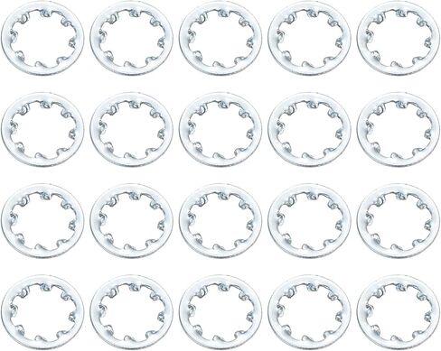 uxcell 1/4" 20Pcs Internal Tooth Star Lock Washers, Carbon Steel Zinc Plated Tooth Locking Ring Washers Quick Speed Star Nut Locking Fastener, White in Saudi Arabia