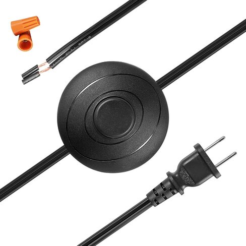 UL Listed Lamp Cord has Floor Foot Switch 3A/125V On-Off Control, Molded Plug,Stripped Ends Ready for Wiring 18AWG SPT-2 (12FT) in Saudi Arabia