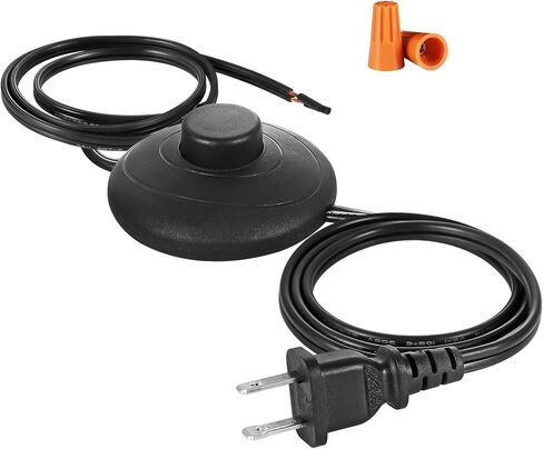 UL Listed Lamp Cord has Floor Foot Switch 3A/125V On-Off Control, Molded Plug,Stripped Ends Ready for Wiring 18AWG SPT-2 (12FT) in Saudi Arabia