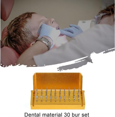 مجموعة من 30 قطعة من مواد طب الأسنان لقمة مثقاب الأسنان وصندوق إبرة ورأس طحن الأسنان in Saudi Arabia