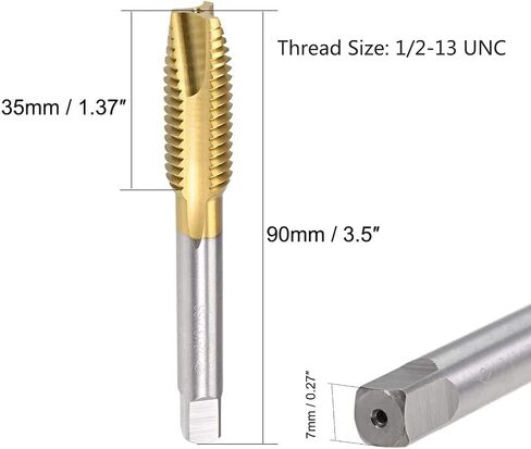 قطعتان من الحنفية الحلزونية مقاس M8 × 1.25 مم مع تسامح H2، صنبور خيط لليد اليمنى مطلي بالتيتانيوم عالي السرعة لصنع خيط جديد وإصلاح الخيوط التالفة in Kuwait