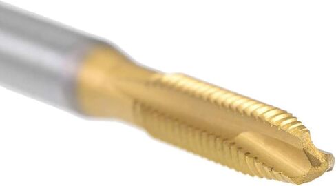 قطعتان من الحنفية الحلزونية مقاس M8 × 1.25 مم مع تسامح H2، صنبور خيط لليد اليمنى مطلي بالتيتانيوم عالي السرعة لصنع خيط جديد وإصلاح الخيوط التالفة in Kuwait