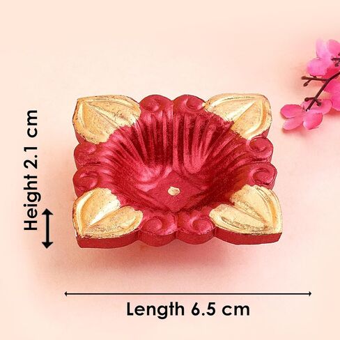 SATVIK 4 قطع مصمم متعدد الألوان من الطين ديا تيراكوتا ديا تقليدي بوجا فيلاككو مصباح زيت طبيعي ميتي ترحيب ديوالي ديبوالي بوجا ديكور هندي لهدايا الانتقال إلى المنزل الجديد in Kuwait