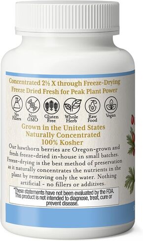Eclectic Institute Raw Fresh Freeze-Dried Non-GMO Hawthorn Berry | Cardiovascular Support | 90 CT (500 mg) in Saudi Arabia
