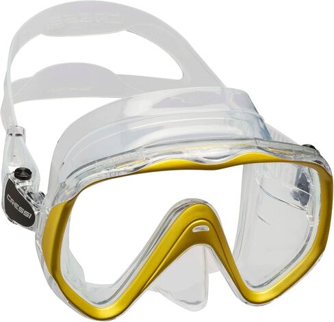 Cressi Perfect View Scuba Diving, Snorkeling Mask in Pure Comfortable Silicone - Available with Different Panoramic Lenses - Liberty: Designed in Italy in Saudi Arabia