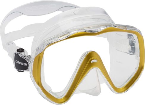 Cressi Perfect View Scuba Diving, Snorkeling Mask in Pure Comfortable Silicone - Available with Different Panoramic Lenses - Liberty: Designed in Italy in Saudi Arabia