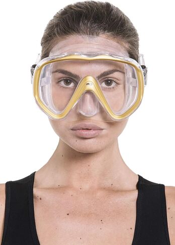 Cressi Perfect View Scuba Diving, Snorkeling Mask in Pure Comfortable Silicone - Available with Different Panoramic Lenses - Liberty: Designed in Italy in Saudi Arabia