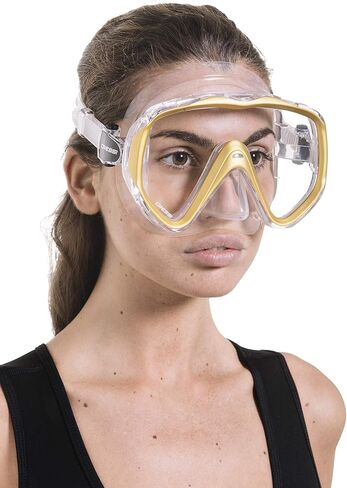 Cressi Perfect View Scuba Diving, Snorkeling Mask in Pure Comfortable Silicone - Available with Different Panoramic Lenses - Liberty: Designed in Italy in Saudi Arabia