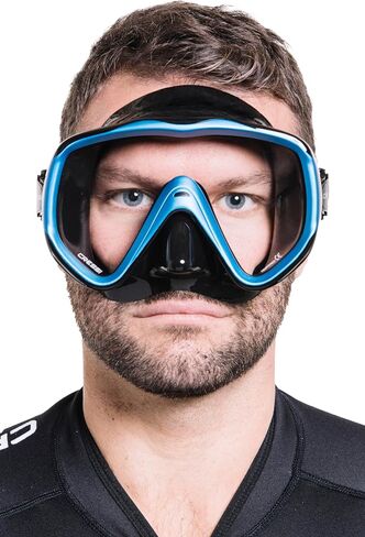 Cressi Perfect View Scuba Diving, Snorkeling Mask in Pure Comfortable Silicone - Available with Different Panoramic Lenses - Liberty: Designed in Italy in Saudi Arabia