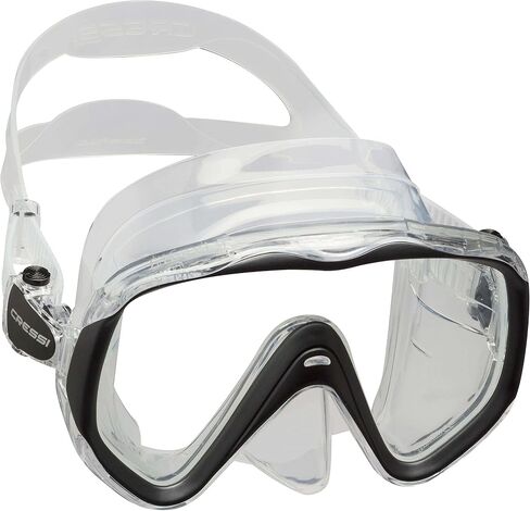 Cressi Perfect View Scuba Diving, Snorkeling Mask in Pure Comfortable Silicone - Available with Different Panoramic Lenses - Liberty: Designed in Italy in Saudi Arabia