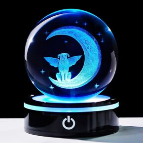 YWHL 3.14In 3D Crystal Cross Ball Figurine with Colorful Light Base, Laser Engrave Praying Hands Religious Gifts for Women, Christian Gifts for Friends, Crystal Cross Decor