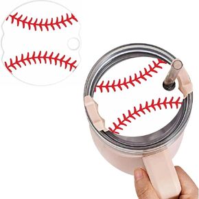 White Baseball-Inspired Name Plate Tag for Stanley H2.0 40oz Tumblers, Featuring Classic Ball Design, Ideal Accessory for Tumbler Lids，Accessories，Sports Water Bottle Accessories