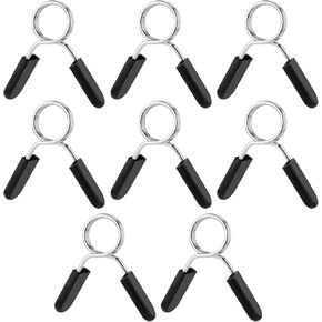 8pcs Barbell Clamps, 2in tight Spring Collar Clips Versatile Fitness Bar Clips Stainless Steel Weight Clips Gym Accessory Weightlifting Buckle for Strength Training