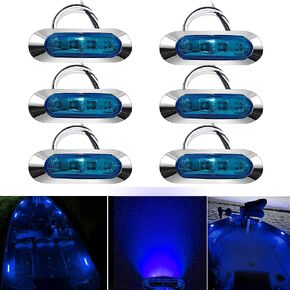 6Pcs Red Marine Boat Interior Lights,Waterproof Boat Marine LED Lights,Boat Deck Transom Stern Cabin Courtesy Navigation Light for Pontoon Kayak Yacht Sailboat Bass Boat Vessel Cockpit 12V 24V