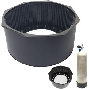 Scuba Tank Boot, Rubber Octagon Tank Boot for 12L/11L/7L Gas Cylinder, Flat Bottom Scuba Cylinder Tank Boot for Aluminum Alloy Bottle, Rubber Cylinder Bottom Holder Diving Bottle Rubber Seat