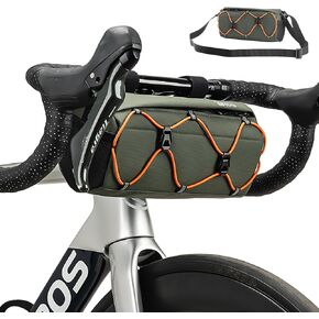 ROCKBROS Bike Handlebar Bag, 2.2L Bicycle Handle Bar Bag Portable Bike Front Bag Handlebar Storage Bag with Shoulder Strap
