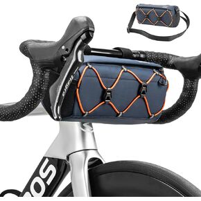 ROCKBROS Bike Handlebar Bag, 2.2L Bicycle Handle Bar Bag Portable Bike Front Bag Handlebar Storage Bag with Shoulder Strap