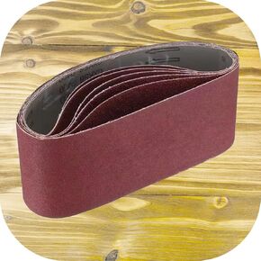 Sanding Belts 3" x 21" Grit 80 Cloth Backing Aluminum Oxide Abrasive Sandpaper for Power Belt Sander Woodworking Industrial DIY Pack of 5