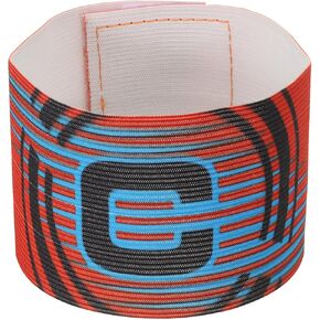 PATIKIL 12.2x2.6 Soccer Captain C Armband, Nylon Unisex Elastic Arm Band Adjustable for Youth Adult Team Training, Red