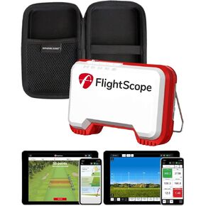FlightScope Mevo Portable Golf Launch Monitor and Rangefinder with Signature Power Bundle | Real Time Swing Data, Carry Distance, Spin Rate, Club & Ball Speed, Vertical Launch, Smash Factor, and More! in Kuwait