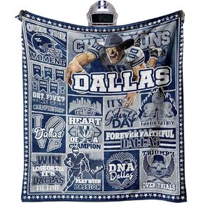 Dallas Gifts for Men Women, Dallas Football Fans Flannel Blanket, Dallas Gifts Ideas for Men Women Boys Kids Throw Blanket 60"x50"