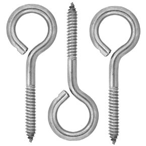 Stainless Steel Screw Eyes, 3/8 x 4-7/8-Inch, 3-Pack
